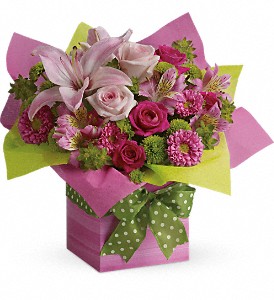 Teleflora's Pretty Pink Present in Hartley IA, Jackie's Floral Center