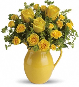 Teleflora's Sunny Day Pitcher of Roses in Hartley IA, Jackie's Floral Center