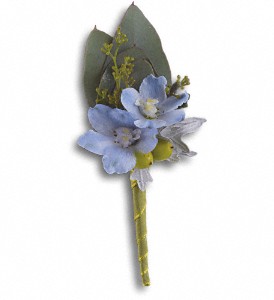 Hero's Blue Boutonniere in Hartley IA, Jackie's Floral Center