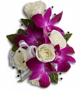 Fancy Orchids and Roses Wristlet in Hartley IA, Jackie's Floral Center