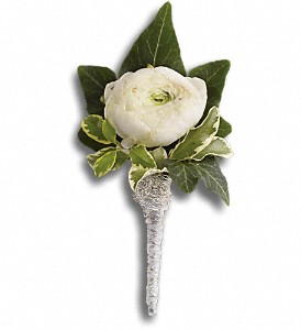 Blissful White Boutonniere in Hartley IA, Jackie's Floral Center