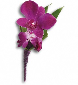Perfect Purple Orchid Boutonniere in Hartley IA, Jackie's Floral Center