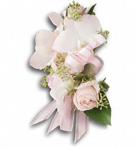 Beautiful Blush Corsage in Hartley IA, Jackie's Floral Center