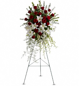 Lily and Rose Tribute Spray in Hartley IA, Jackie's Floral Center