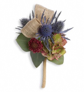 Midnight Wanderings Boutonniere in Hartley IA, Jackie's Floral Center