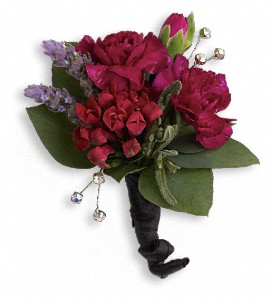 Red Carpet Romance Boutonniere in Hartley IA, Jackie's Floral Center