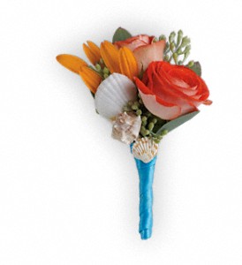 Sunset Magic Boutonniere in Hartley IA, Jackie's Floral Center